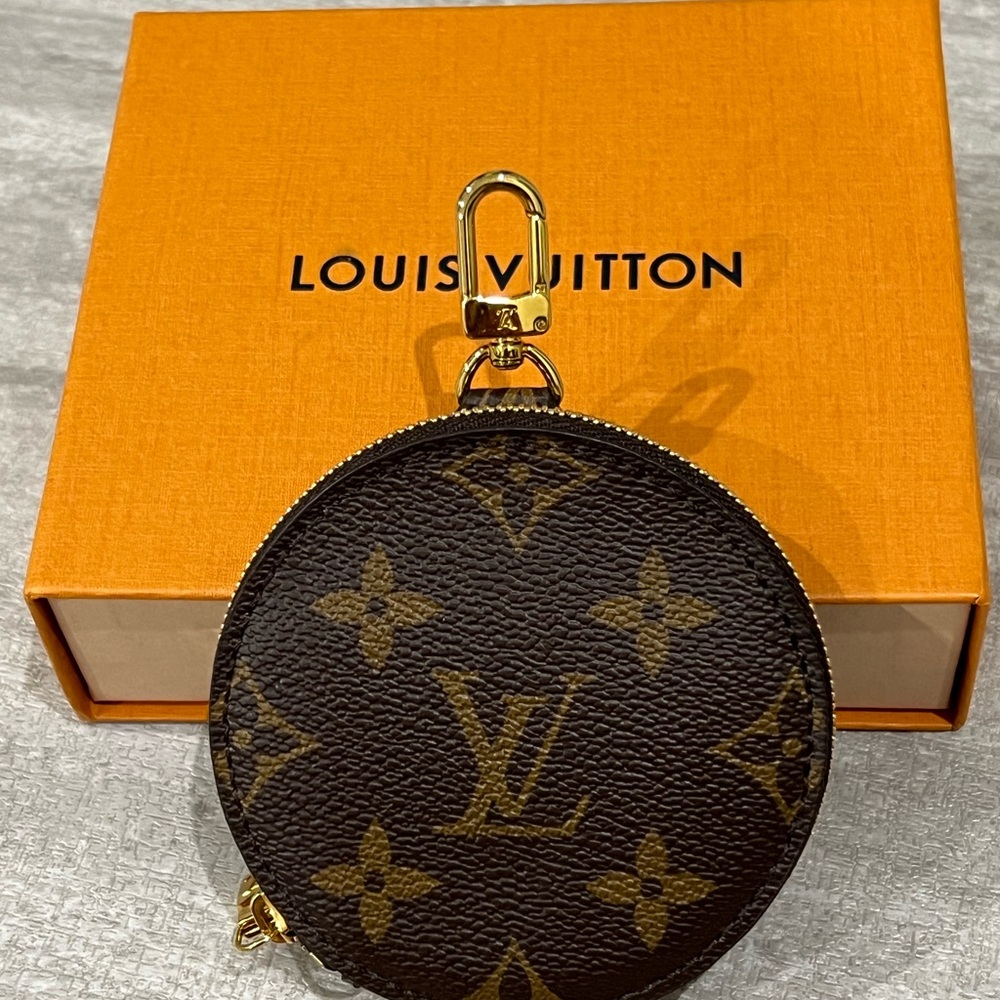 Louis Vuitton Brown and Gold Zippered Pouch